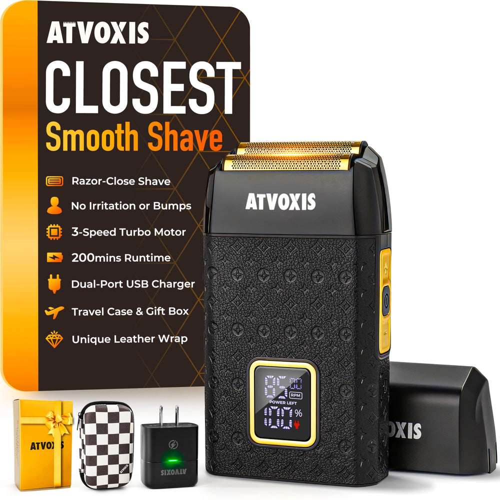 ATVOXIS 8500RPM shaver leather wrap offers a close shave in one pass