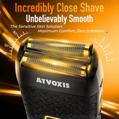 ATVOXIS travel case keeps the leather-wrapped shaver protected while traveling