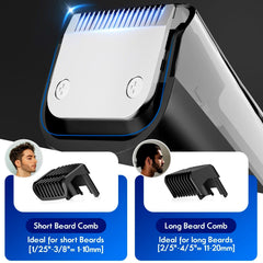 ATVOXIS vacuum beard trimmer side view highlighting grip and control