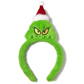 Atvscay Christmas Santa Headband green front view, festive accessory for holiday parties.