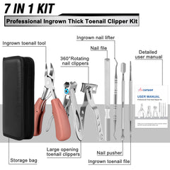 Aucurwen 360-degree rotating clipper enables easy angles for thick nails.