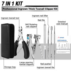 Aucurwen large-opening toenail clippers ease thick nail trimming.