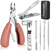 Aucurwen toenail clippers with ergonomic handle for comfortable grip and precise trimming.