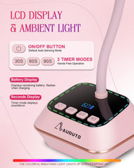 Auduto UV LED nail lamp folded compact pink for travel