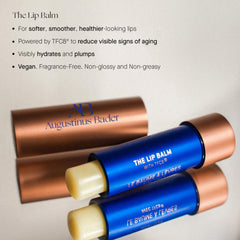 Augustinus Bader Lip Balm tube application demonstrating smooth, fast-absorbing hydration.