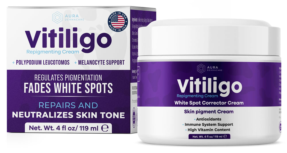 Aura Vitamins Vitiligo Cream bottle for daily application to support even tone