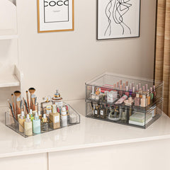 Aurblozen multi-compartment bathroom storage demonstrates versatile organization across spaces.