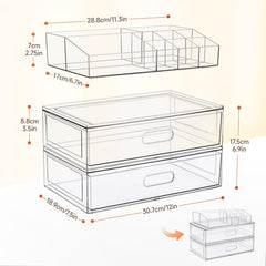 Aurblozen vanity display case transparent view highlighting quick item identification.