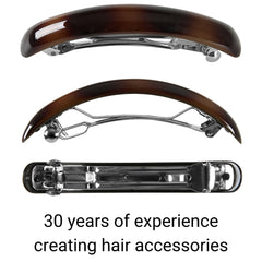 Aurora Pin tortoise-shell clip in black adds chic hold for daily looks.