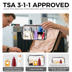 AURUZA clear makeup bag large-compartment keeps diapers or towels organized on trips.
