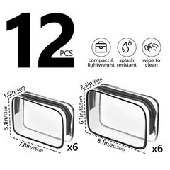 AURUZA clear makeup bag three-sizes helps optimize carry-on packing for trips.
