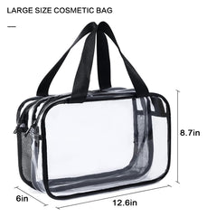 Auseibeely clear toiletry bag open compartments for easy item access.