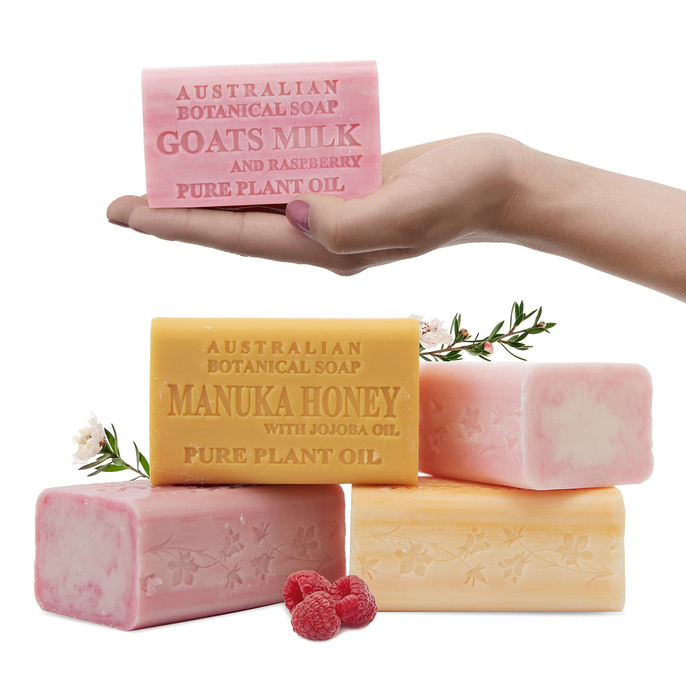 Australian Botanical Goats Milk Raspberry Bar— gentle, refreshing cleansing.