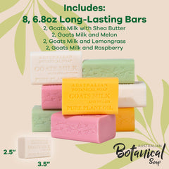 Australian Botanical Milk Soap Shea Butter bar nourishes skin with creamy texture and gentle cleanse.