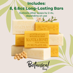 Australian Botanical shea butter-enriched bar promotes nourishing moisture.