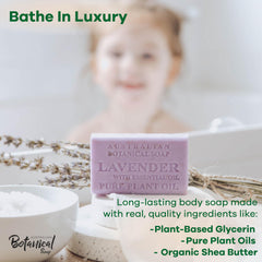 Australian Botanical Soap Sandalwood Cocoa Butter bar for hydrating skin.