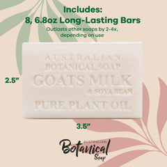 Australian Botanical Soap goat milk bar with soya bean oil boosts hydration