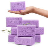 Australian Botanical Soap lavender-bar-closeup highlights gentle cleansing and calming lavender aroma