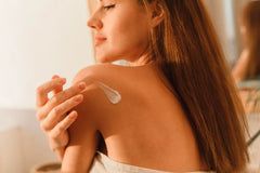 Australian Gold After Sun Moisturizer label closeup highlighting vegan formula
