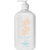 Australian Gold Hemp Nation sea salt sandalwood bottle highlights moisturizing tan extender.