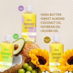 Autumn Shower Lavender bath oil bottle for relaxing aromatherapy