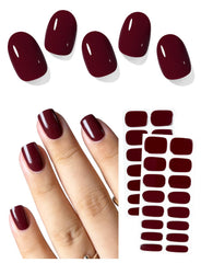 AutyaMee wine red N02 nail strip close-up for precise, smooth application.