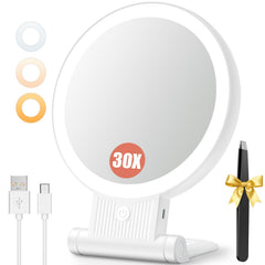 Auxmir 1X/30X magnifying mirror front view for precise makeup detailing