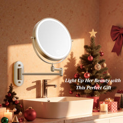 Auxmir 360-degree rotating arm extended shows adjustable viewing angle for makeup routines.