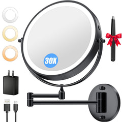 Auxmir nine-inch view mirror offers a wide-angle reflection for full-face makeup.