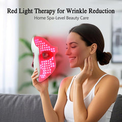 Auxoliev LED mask blue-light therapy panel targeting acne and pores.