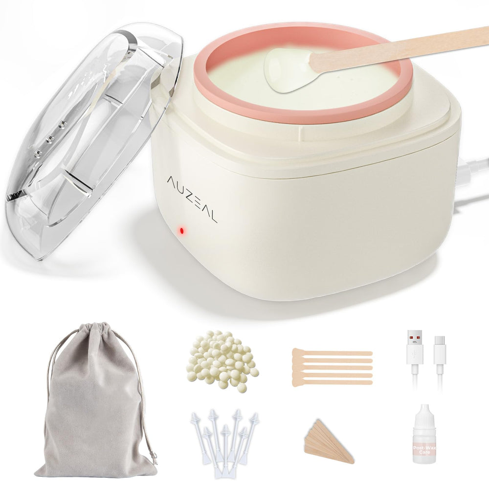 AUZEAL mini eyebrow wax kit device heats safely for precise brow shaping.