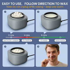 AUZEAL Nose Wax Kit USB fast heat enables quick melting.