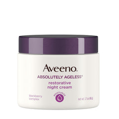 Aveeno Absolutely Ageless night cream neck application demonstrating targeted moisture