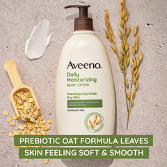Aveeno Active Naturals oats ingredient highlighted for skin nourishment.