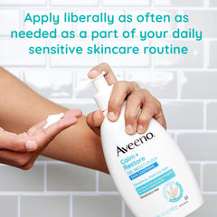 Aveeno Calm + Restore Gel texture swatch highlights a non-greasy, quick-absorbing gel.