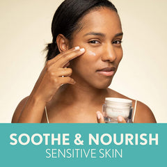 Aveeno fragrance-free formula highlights hypoallergenic option for sensitive skin.