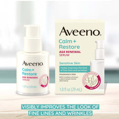 Aveeno Calm Restore fragrance-free label on bottle