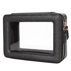 Aveniee clear makeup bag transparent panel highlights quick view at TSA checks.