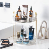 Aveniee rotating makeup organizer provides 360-degree access for quick makeup selection.