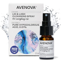 Avenova eyelid cleanser bottle ready for daily eye care