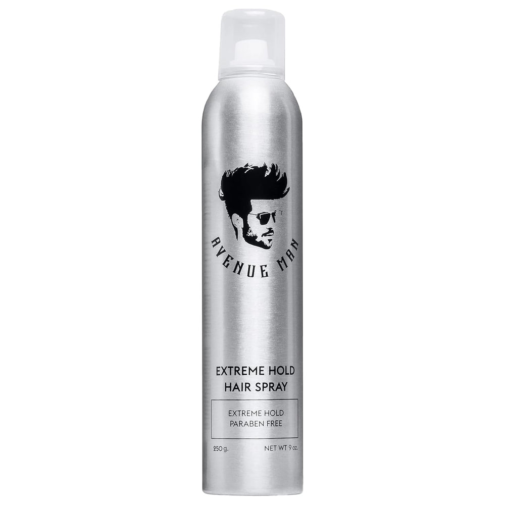 Avenue Man Extreme Hold bottle pour shows even spray for all-day hold.