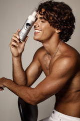 Avenue Man Unscented Sculpting Foam bottle back highlights fragrance-free formula for sensitive scalps.