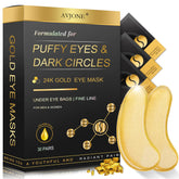 AVJONE 24K gold under eye patches closeup for radiant hydration.