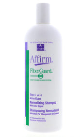 Avlon Affirm Fiberguard Normalizing Shampoo bottle ready for a gentle cleansing ritual.