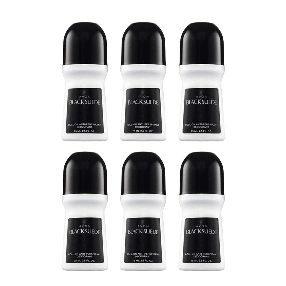 Avon's Black Suede roll-on packaging designed for easy daily grooming.