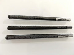 Avon Glimmersticks Waterproof Eye Liner Blackest Night swatch showing subtle lift and shimmer