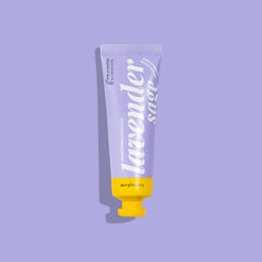 AVRYBEAUTY Lavender Sage lotion tubes close-up highlighting lightweight formula