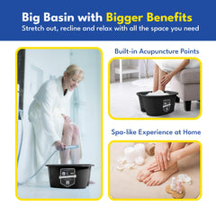 AWA foot bath basin convex dots detail highlights targeted pressure relief during pampering sessions.