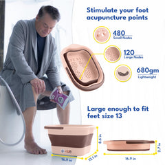 AWA Foot Soaking Tub pink folded storage shows compact space-saving design.
