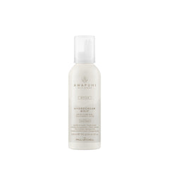 Awapuhi Wild Ginger HydroCream Whip Mousse bottle front showing long-lasting, touchable hold.